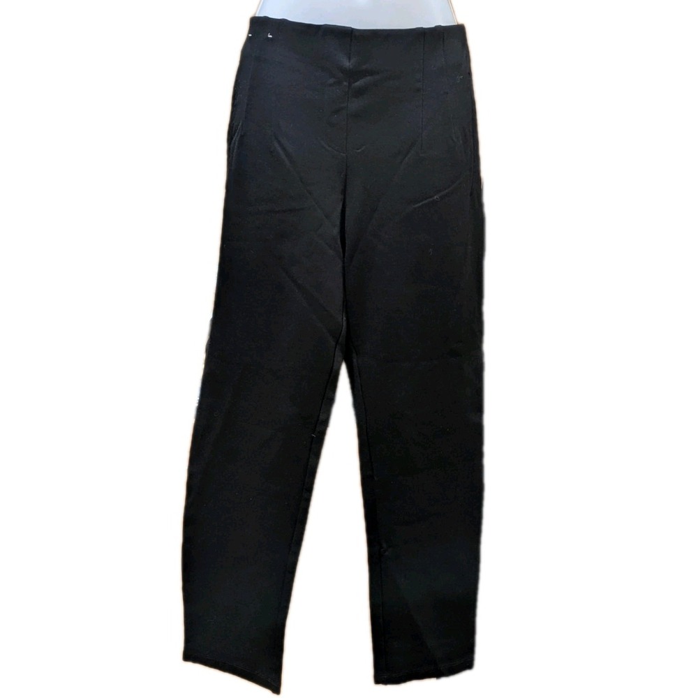 DKNY Women's Classic Black Straight-Leg Pull on Dress Pants Size L